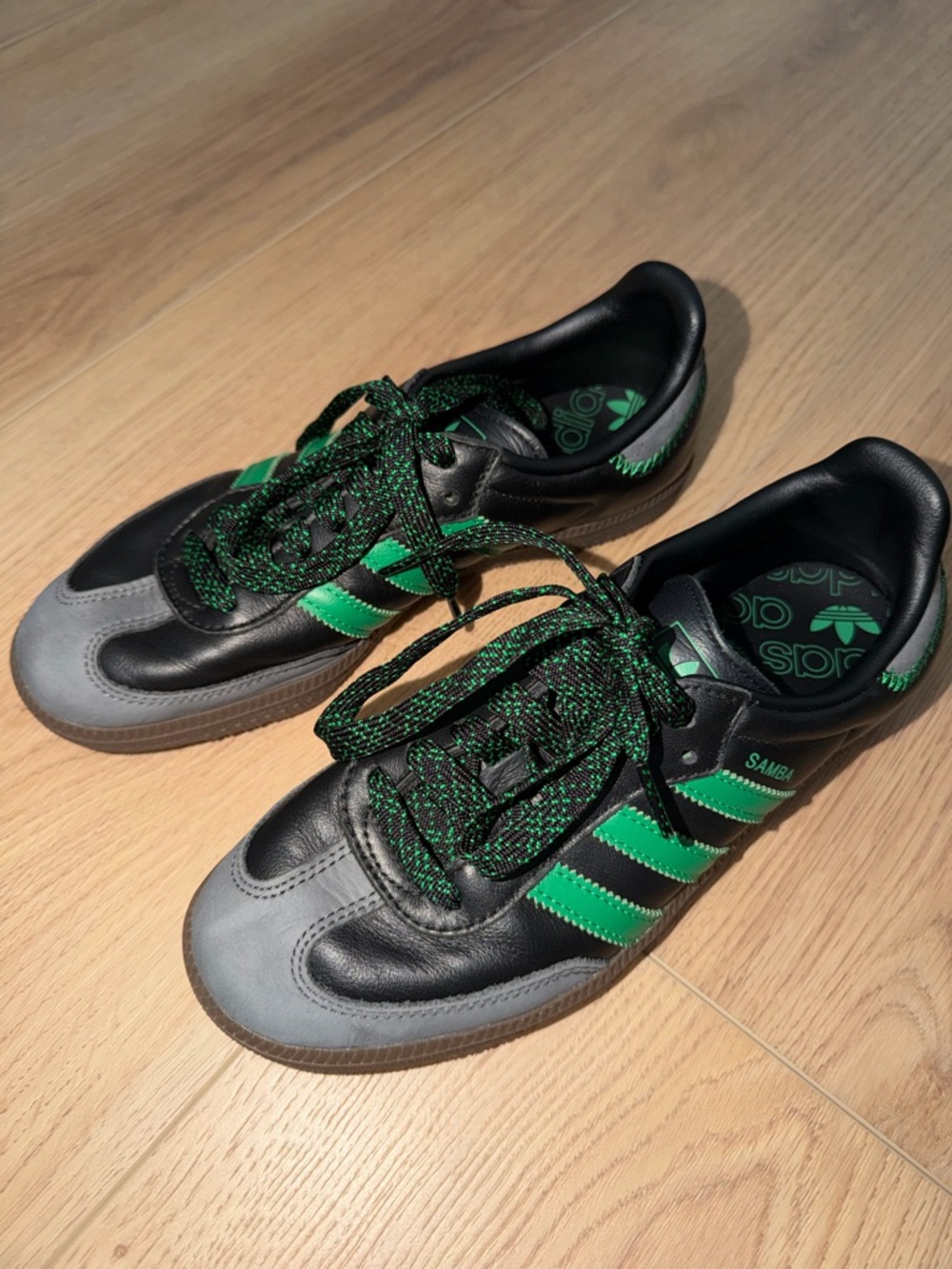 adidas Samba Sneakers in Black, Green, Gray